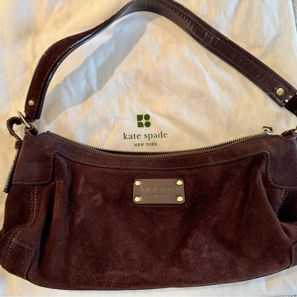 Kate Spade Dark Brown Suede Shoulder Bag